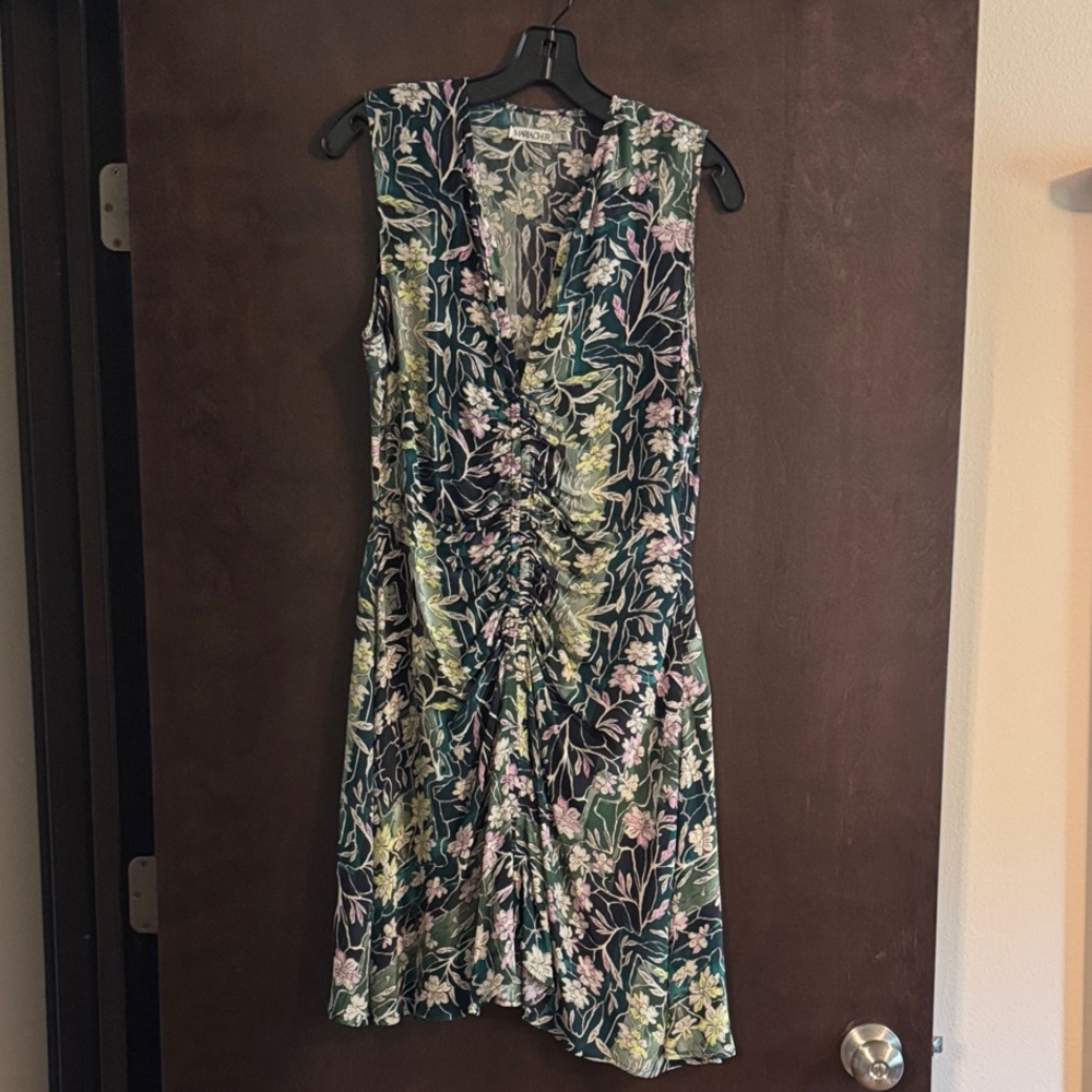 Floral Mini Dress - Green and Pink